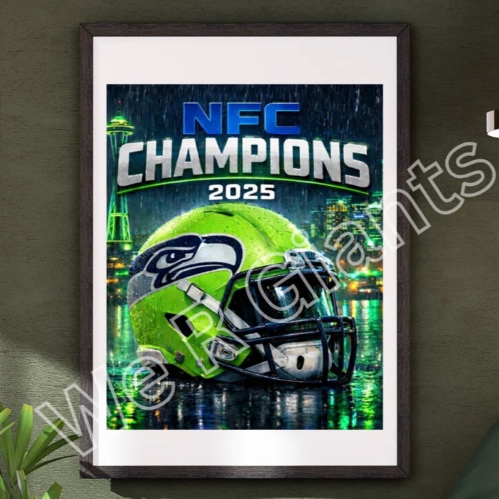Seattle Seahawks NFC Champions 2025 Poster 16x20 Wall Art Seahawks Poster